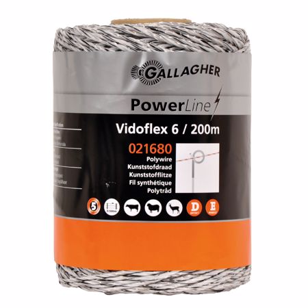 Gallagher Vidoflex 6 Powerline Litze, 200 m, weiss