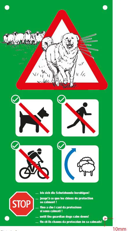 Markierungstafel Herdenschutzhunde klein