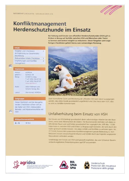 Ratgeber Konfliktmanagement Herdenschutzhunde im Einsatz