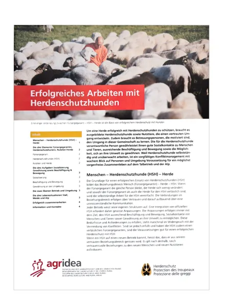 Merkblatt Erfolgreiches Arbeiten mit Herdenschutzhunden 