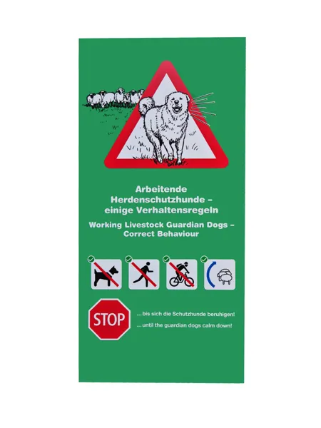Volantino cani da guardianìa al lavoro