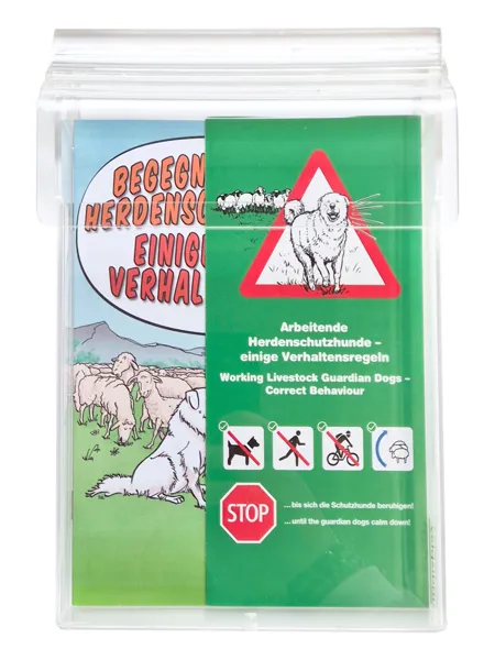 Prospekthalterung mit Schutzdeckel, wetterfest