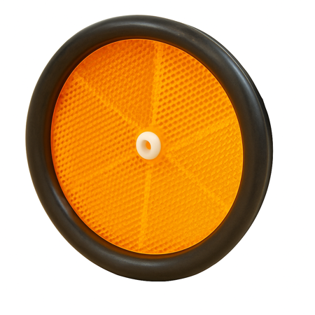 Rückstrahler rund Ø 80 mm in Kunststoff gefasst, gelb