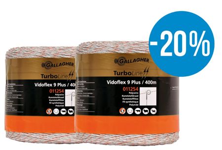 Gallagher Duopack Vidoflex 9 TurboLine, 2x200m, weiss