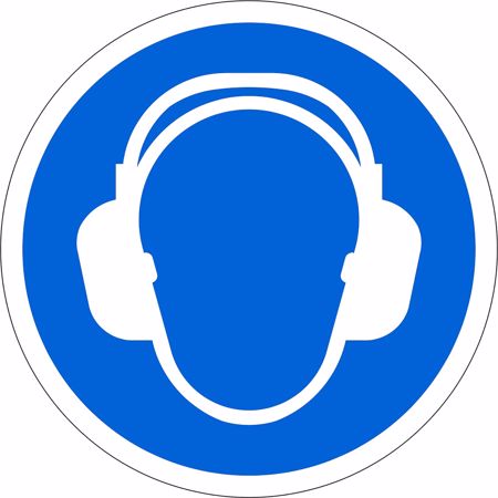 Gebotszeichen Gehörschutz tragen, Klebefolie, Ø 20 cm