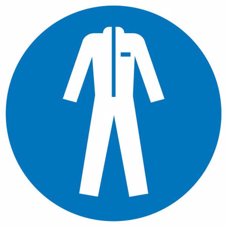 Signal d'obligation "Porter un vêtement de protection", autocollant, Ø 20 cm, Action