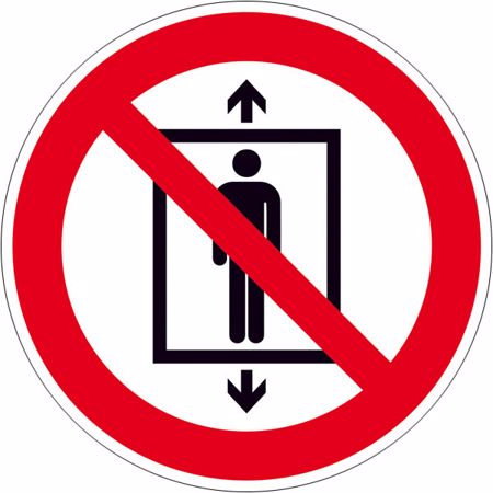 Signal d'interdiction "Transport personnes" autocollant, Ø 20 cm, Action