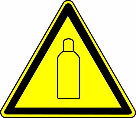 Warnzeichen Gasflaschen, Klebefolie, 20x20 cm, Aktion