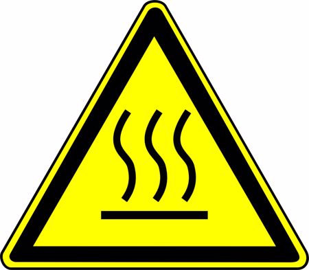 Warnzeichen Heisse Oberfläche, Klebefolie, 20 x 20 cm