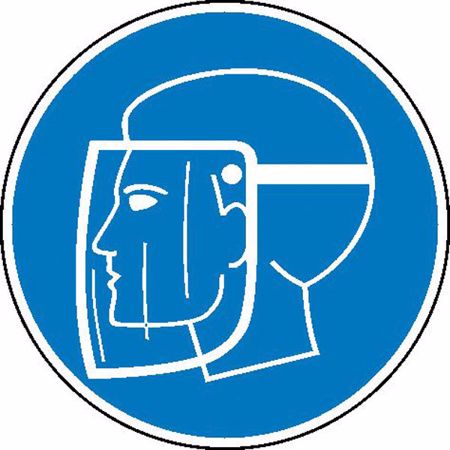 Gebotszeichen Gesichtsschutz benutzen, Klebefolie, Ø 20 cm