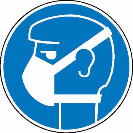 Signal d'obligation "Protection respiratoire légère" autocollant, Ø 20 cm, Action