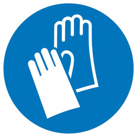 Gebotszeichen Handschuhe tragen, Klebefolie, Ø 20 cm, Aktion