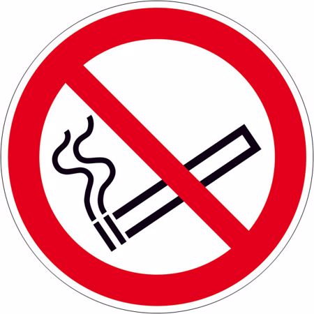Signal d'interdiction "Défense de fumer", autocollant, Ø 10 cm