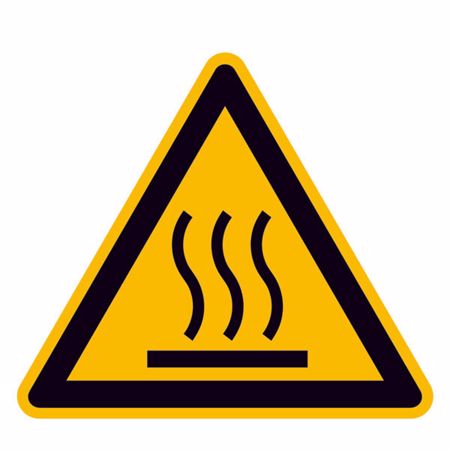 Signal de danger "Surfaces chaudes", autocollant, 10x10 cm