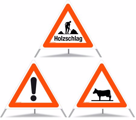 TRIOPAN Faltsignal 70 cm, 3 Symbole nicht reflektierend (N)