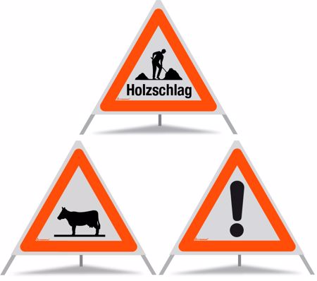 TRIOPAN Faltsignal 70 cm, 3 Symbole reflektierend (R1)