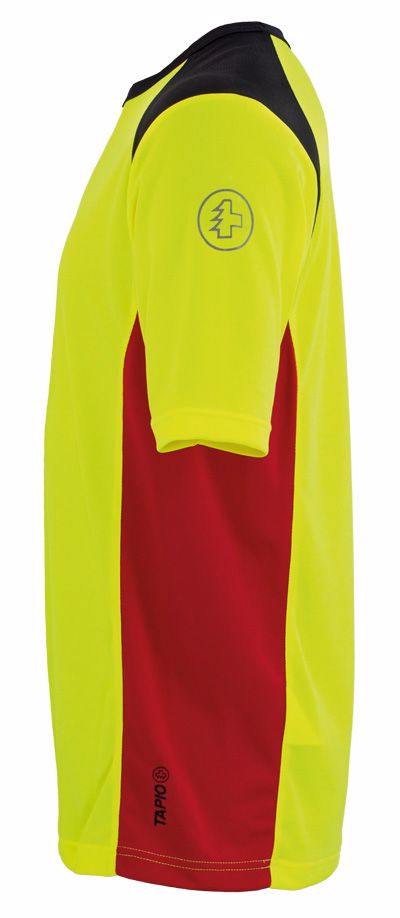 T-Shirt Kurzarm Tapio EXPERT Coolmax, gelb-rot-grau